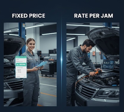 turboly-Perbedaan Fixed Price dan Rate per Jam untuk Biaya Jasa Bengkel