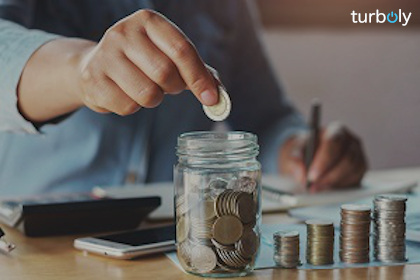 Business accounting saving money concept