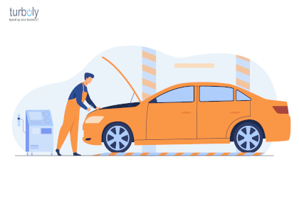 Auto mechanic repairing vehicle engine