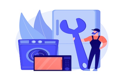 Repair of household appliances abstract concept vector illustration.