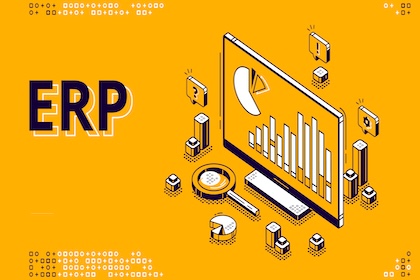 ERP enterprise resource planning isometric landing