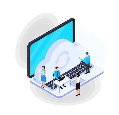 Cloud On Laptop Composition