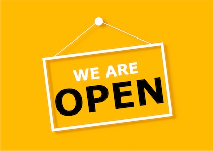 We are open sign