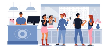 Optics Flat Horizontal Illustration