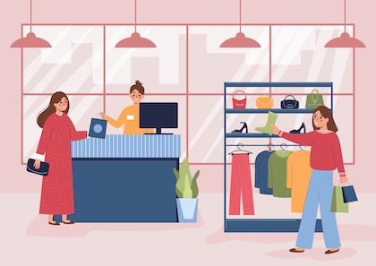 Shopping People Store Composition