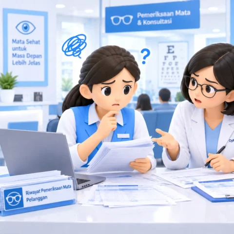 Kesulitan manage riwayat pemeriksaan mata pelanggan optik dan kacamata